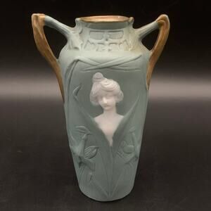 1910’s Schafer & Vater German Art Nouveau Jasperware Bisque Porcelain Bud Vase